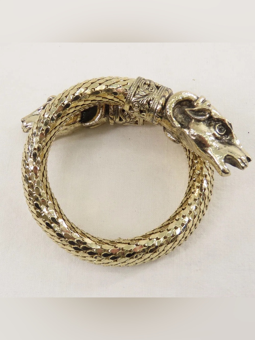 Whiting Davis attributed Ram’s Head Coiled Bracelet